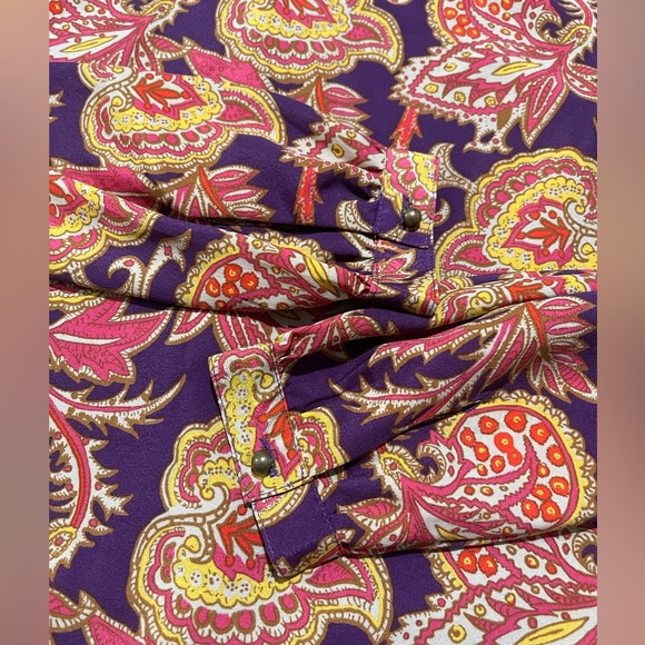 Ann Taylor LOFT Petites Purple Paisley Print Long Sleeved Midi Dress Sz XSP - Picture 12 of 16